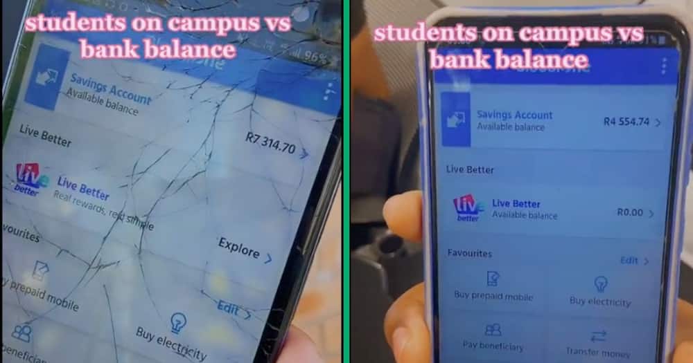 Students on campus showed how much they have in their accounts