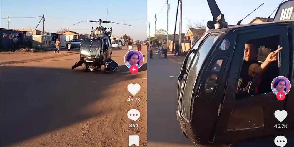A chopper in the hood was a sight for sore eyes as it drove through the dusty streets of an unknown location.