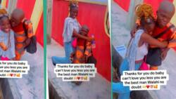 "Can't love you less": Nigerian lady gushes as she proudly displays her small-sized boyfriend online