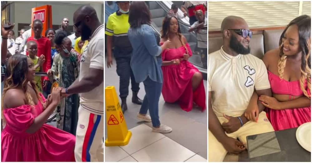 Lady proposes to her man, mall, Nigerian lady proposes to boyfriend