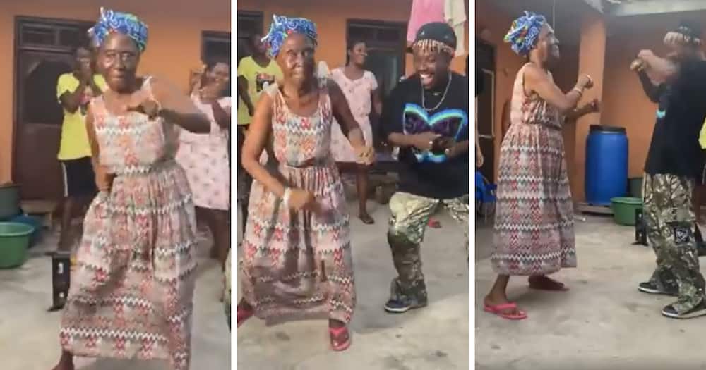 Old woman, dance, vibing, grooving, youthful, dance moves