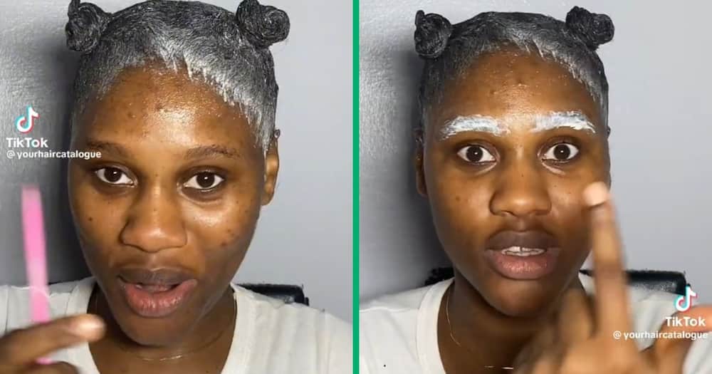 A fearless woman transformed her eyebrows with hair relaxer