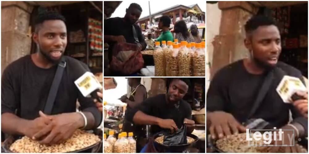 Nigerian man who dropped out of school now sells groundnuts, says he built a house with his groundnut business
