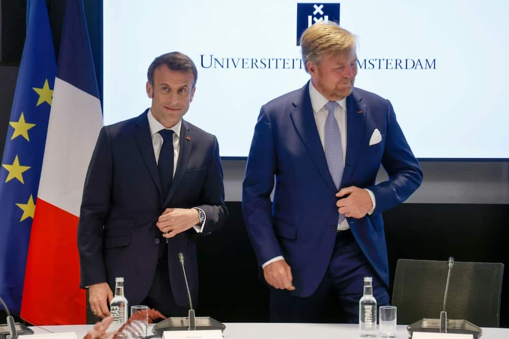 Macron held a roundtable with Dutch King Willem-Alexander at Amsterdam University