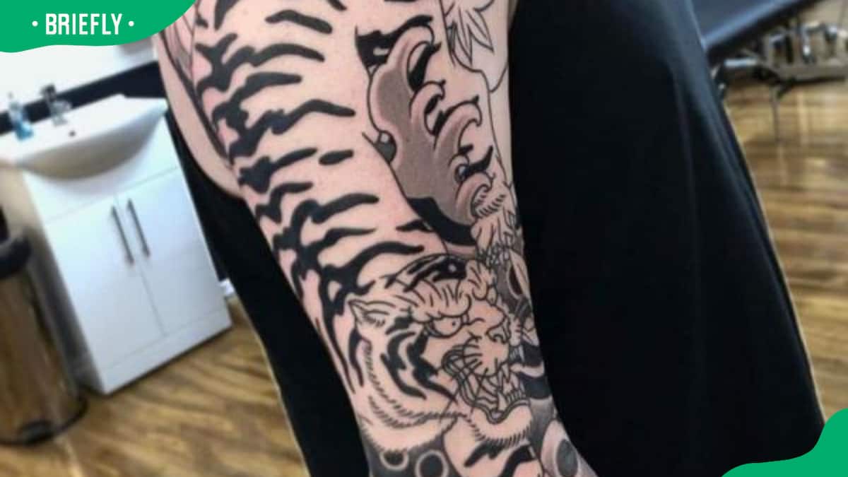 Tribal Tiger Tattoo Graphic · Creative Fabrica