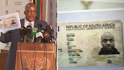 Thabo Bester finally issued South African ID card, Aaron Motsoaledi shows copy of ID during media conference