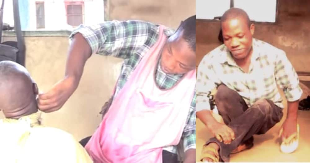 I got paralysed at an early age from injection - Physically challenged barber shares emotional story