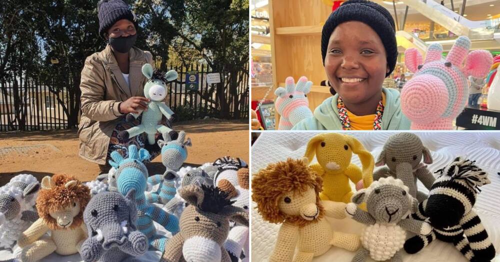 A young Johannesburg mom crochets stuffed toys from wool to make a living and support her family
