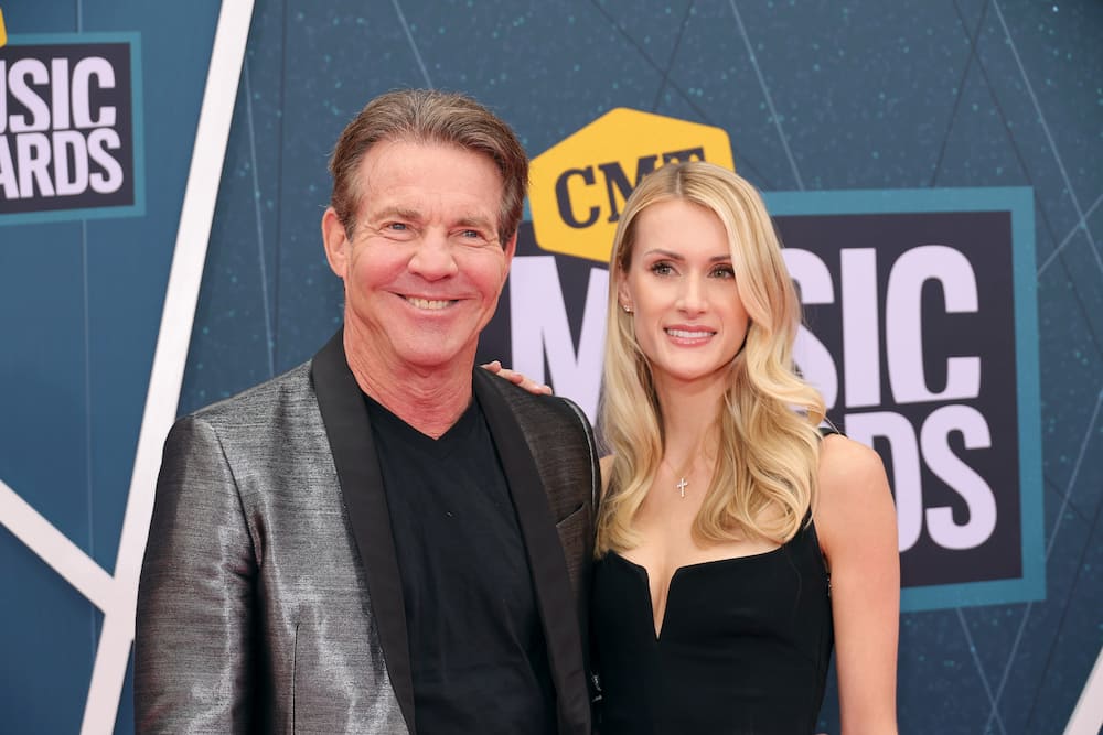 Dennis Quaid and Laura Savoie during the 2022 CMT Music Awards at Nashville Municipal Auditorium on 11 April 2022 in Nashville, Tennessee.