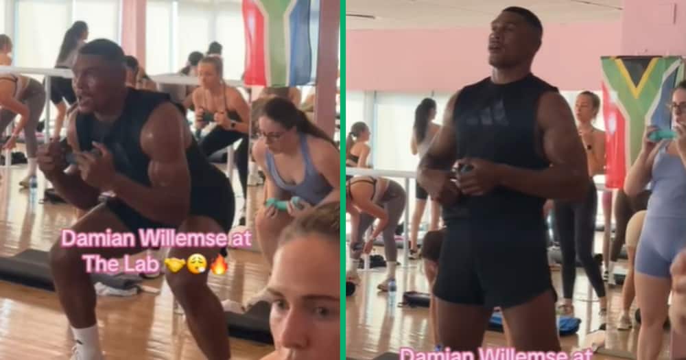 Damian Willemse surprises fans with an appearance in a TikTok video showcasing his fitness routine