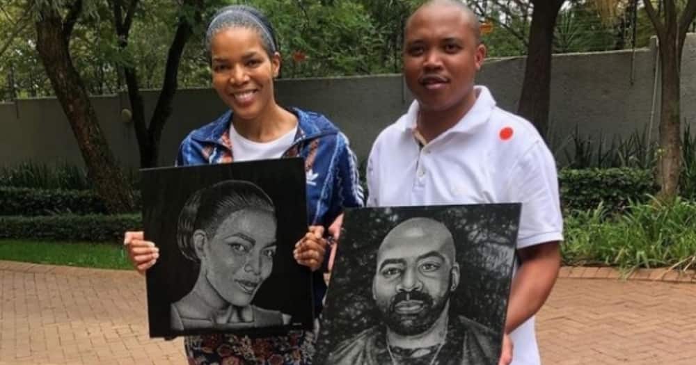 Connie and Shona Ferguson receive gorgeous art portrait gifts