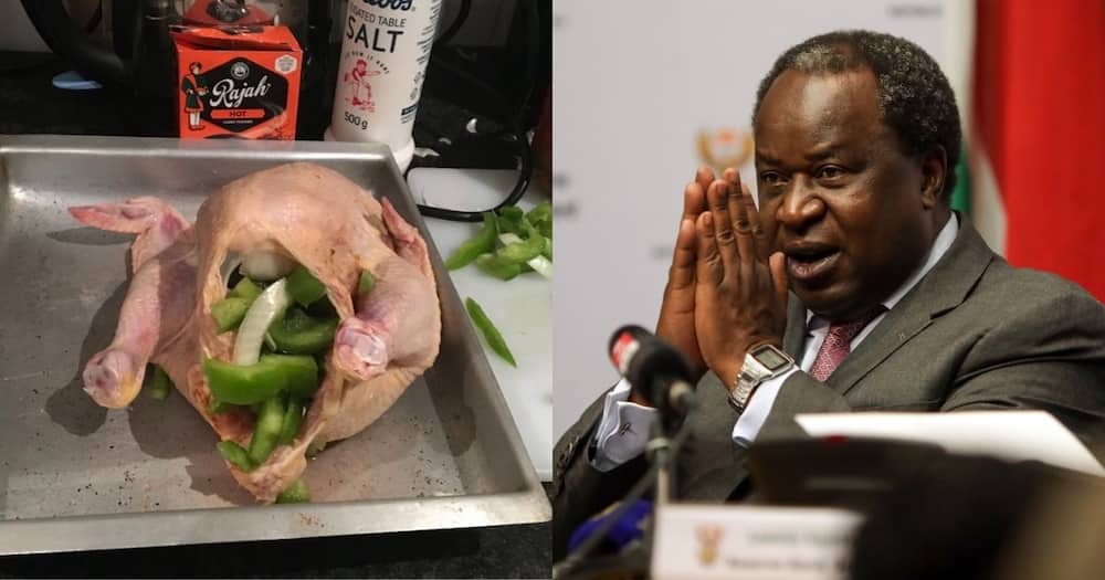Tito Mboweni, stuffed chicken, roast chicken, Chef Tito, Mzansi reacts