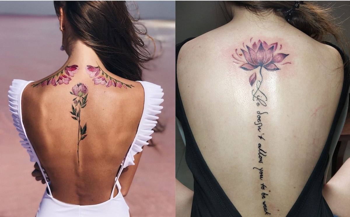 60+ spine tattoos for women that will make you do a double take (2022  designs) 
