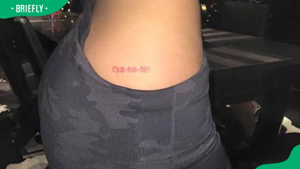 Kylie Jenner's Sanity or sa-na-tē tattoo