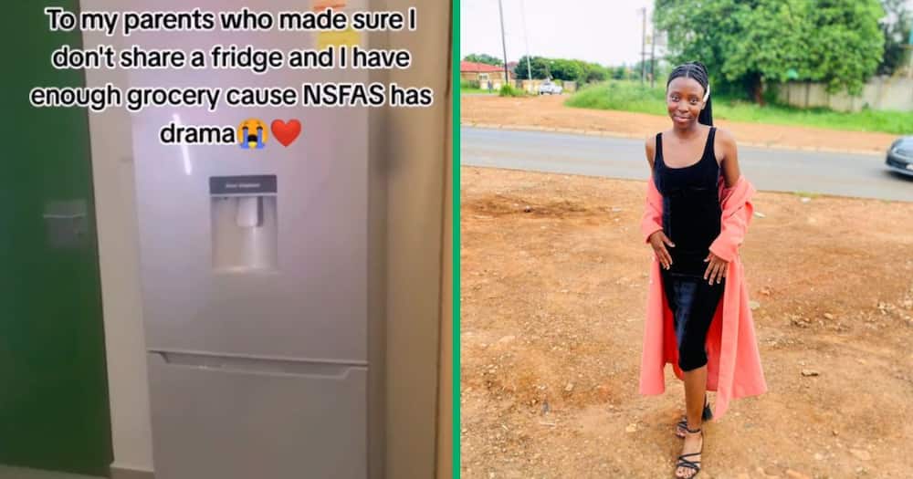 A University of Johannesburg student shared her gratitude on TikTok after her parents bought her a fridge and groceries.