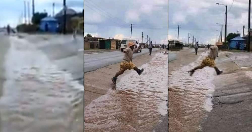 Mzansi, Entertained, Viral Video, Short & Funny, Man Jumping, Over Water, People