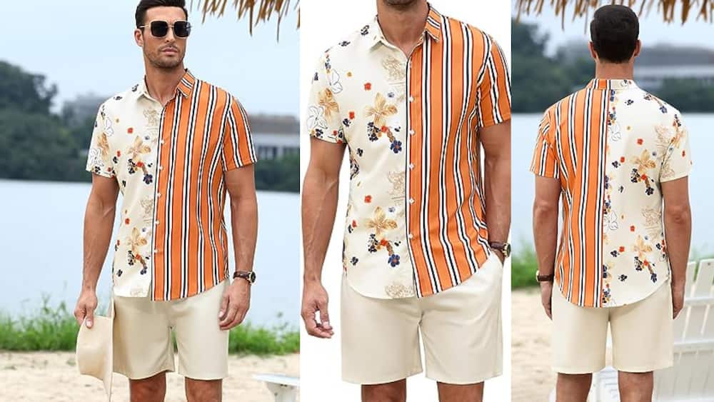 Mixed print Hawaiian shirt combo