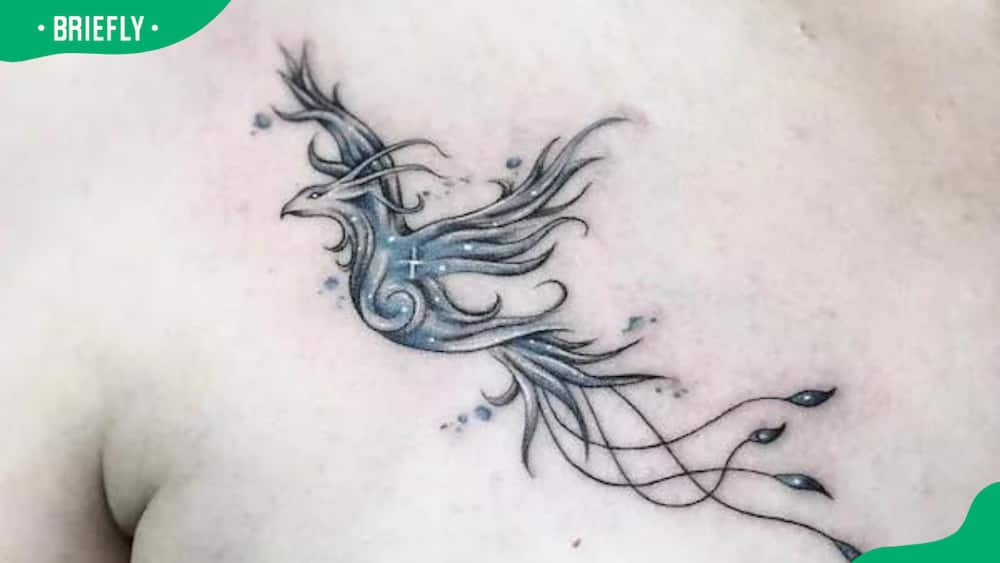 Shiny phoenix tattoo