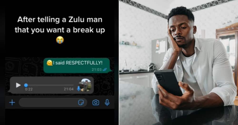 Zulu man does not respond well to break up