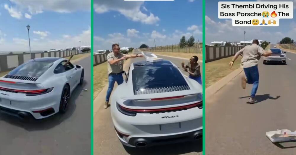 Thembi drove her boss Malcolm's Porsche