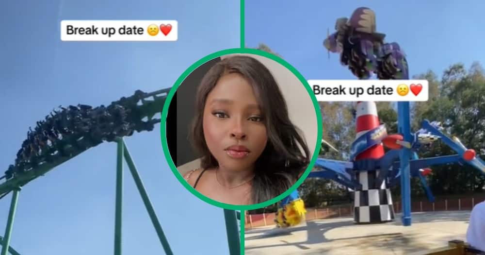 A TikTok video shows a Gold Reef City date where the couple broke up