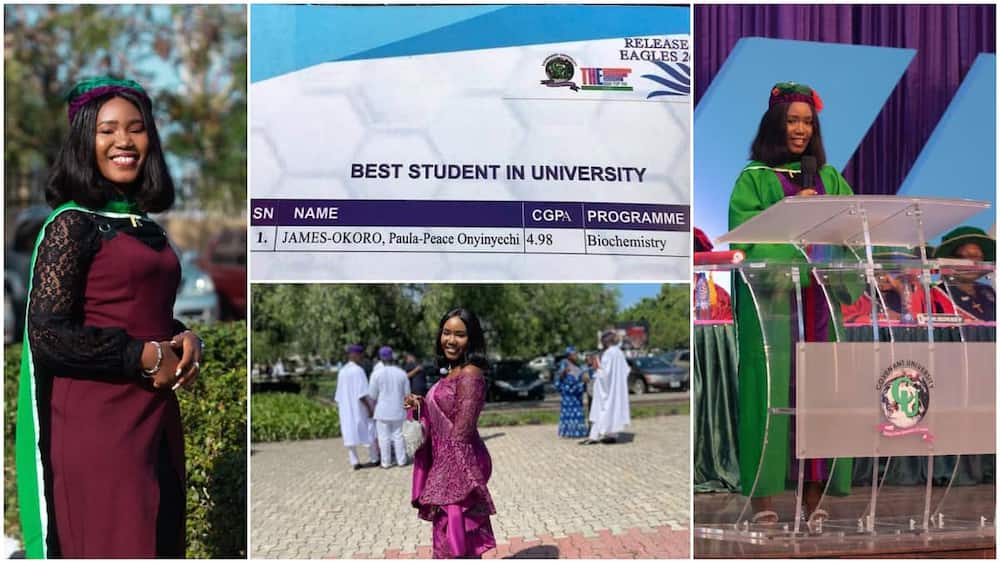 Nigerian lady bags degree in chemistry with 1st class, becomes best graduating student in CU with 4.98 CGPA