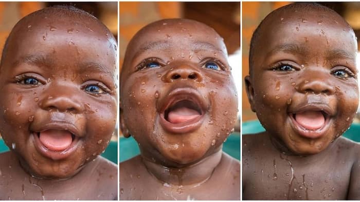 "Cuteness overload": Baby with shiny black skin melts hearts online, his smile and beautiful eyes stun many
