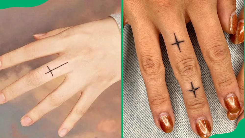 Cross finger tattoo