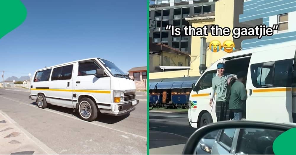 A woman spotted a white man working in a taxi as a gaatjie.