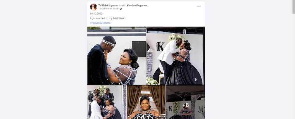 Facebook wedding screenshot