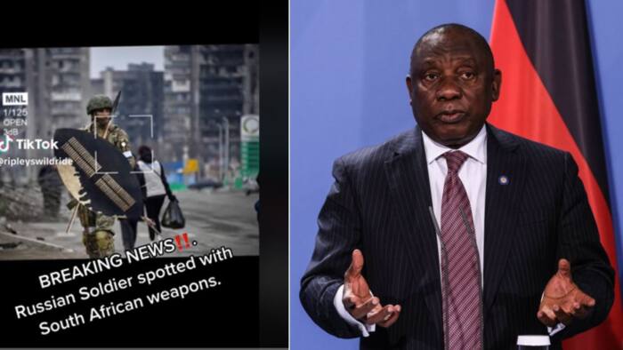 Mzansi amused by photoshop of Russian soldier wielding Zulu weapons after US Ambassador's accusations against SA
