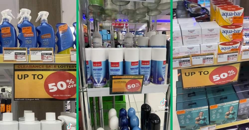 A woman alerted SA to a 50% clearance sale at Dischem