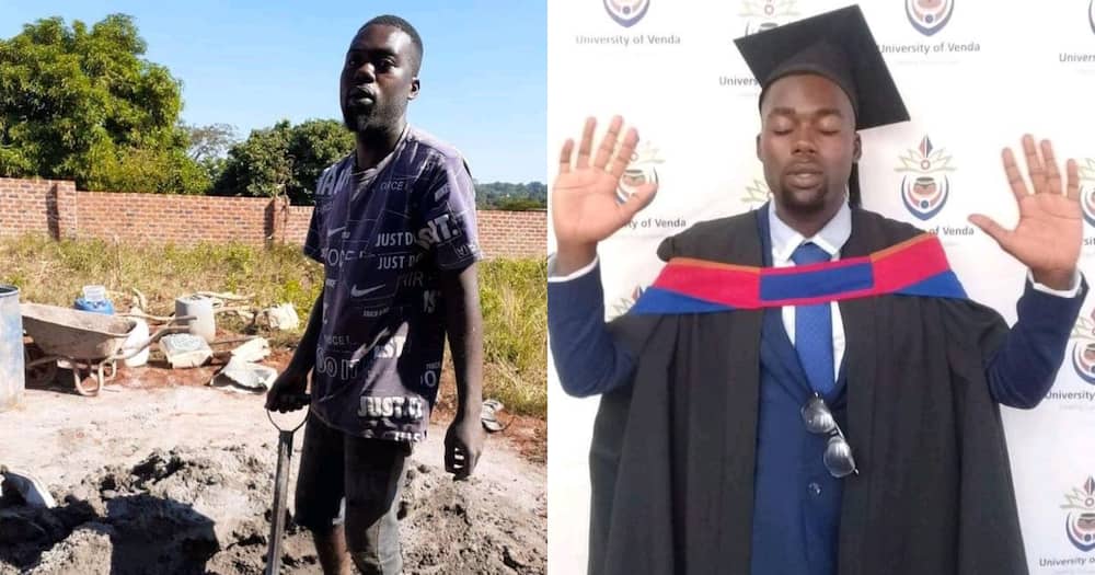 Halala: Man Goes From Laying Foundations to Wearing Graduation Attire