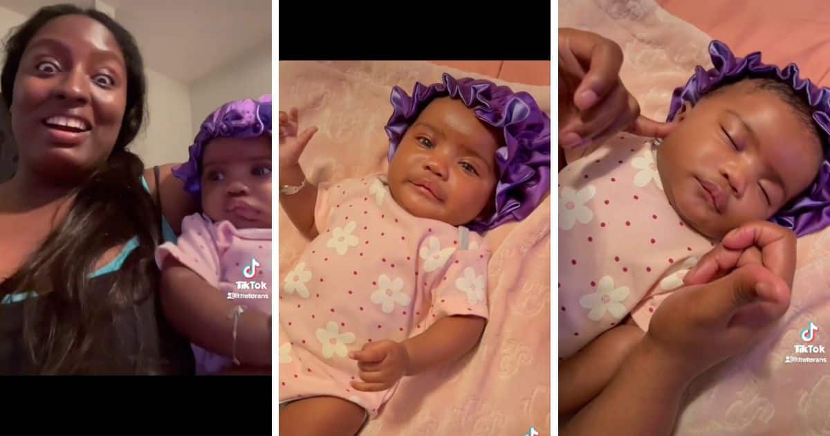A mom posted a video on TikTok of putting her baby to sleep in a minute. 