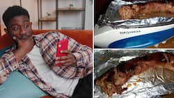 Res life: TikTok video of guy cooking sausage on clothing iron has Mzansi people crying tears of laughter