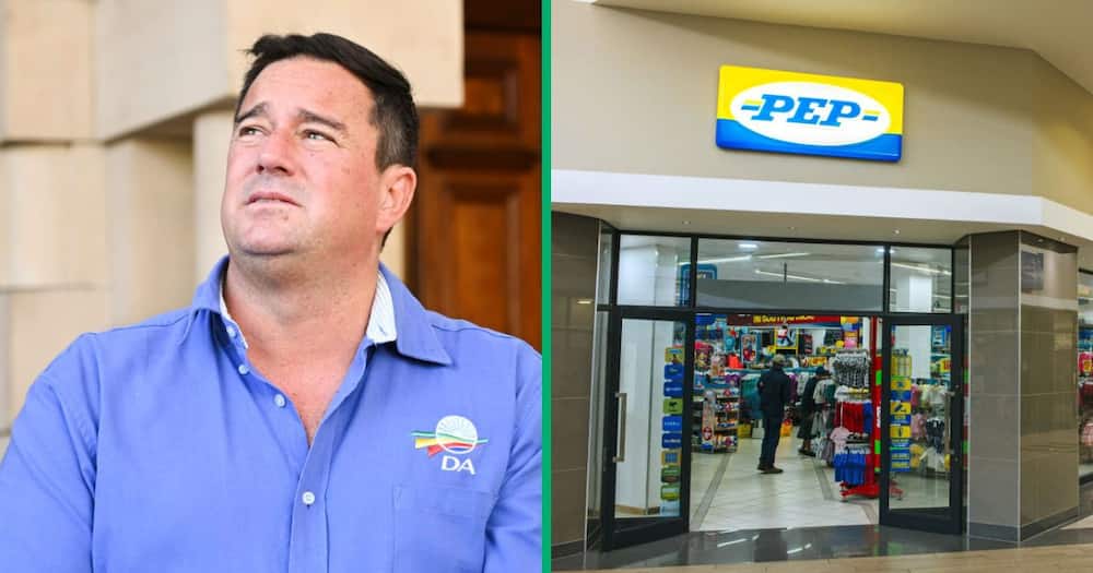 DA's leader, John Steenhuisen, said that he shops at Pep