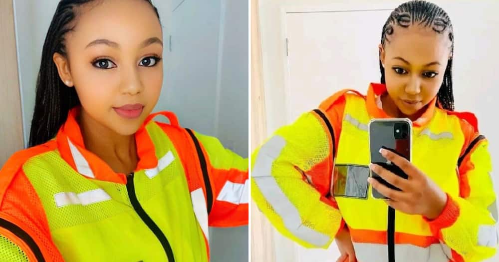 A female civil engineer posted a picture in a reflector jacket, with many complimenting her looks