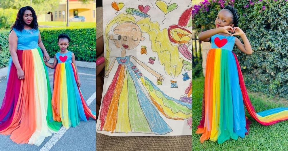 Mom, daughter, designer, dress design, dress making, rainbow dress, adorable dress, mother daughter duo
