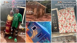 Young man builds a small house for village woman, paints it, gives her bed