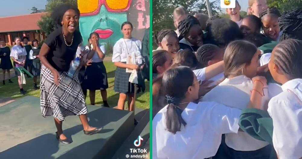 Learner at an all girls school congratulated their pregnant teacher