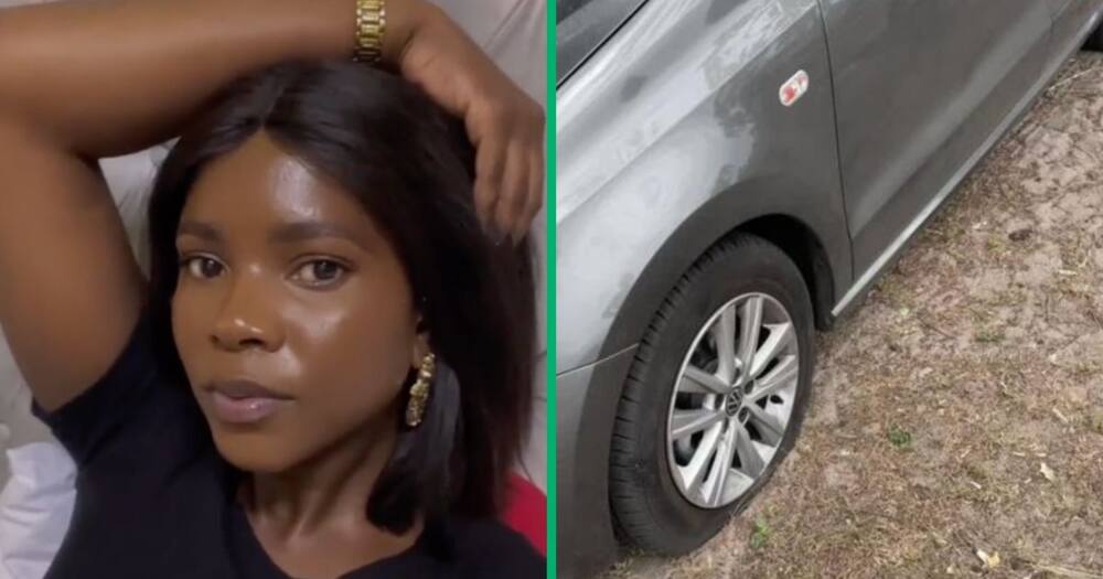 Woman finds her tyres slashed.