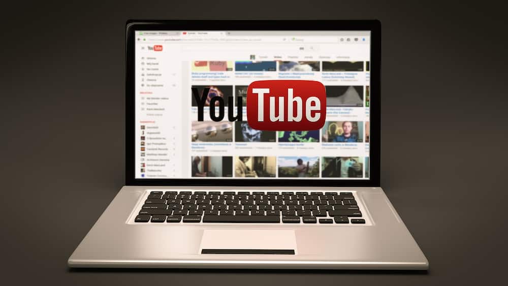 A laptop displaying something on YouTube