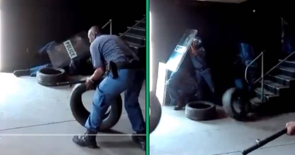 SAPS training with tyres in video