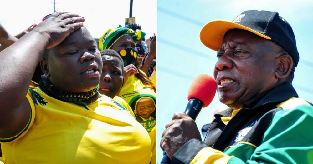 Cyril Ramaphosa, Community, Manguang,
President, ANC, Campaign visit, Metro, Candidates,
Healthcare workers, Shutdown