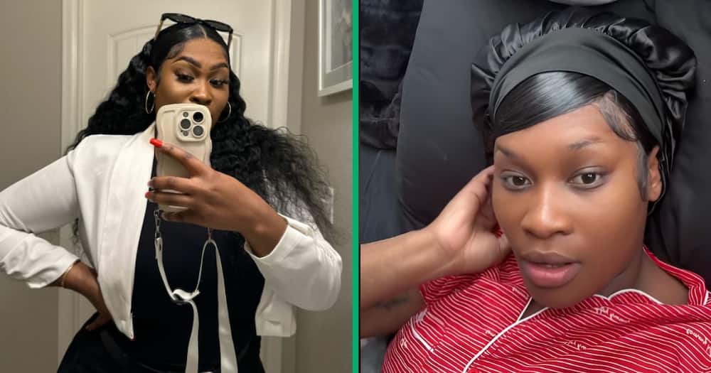 A woman shared a video applying hair extensions to her forehead to hide it.