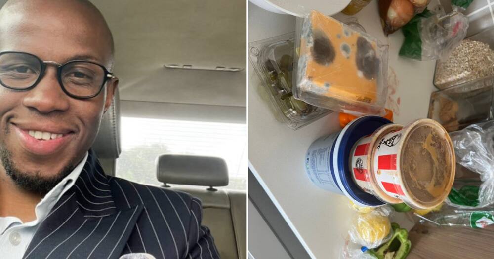 Twitter user @CeboLatha shared a picture of all the rotten food in his fridge, claiming he needs a bae