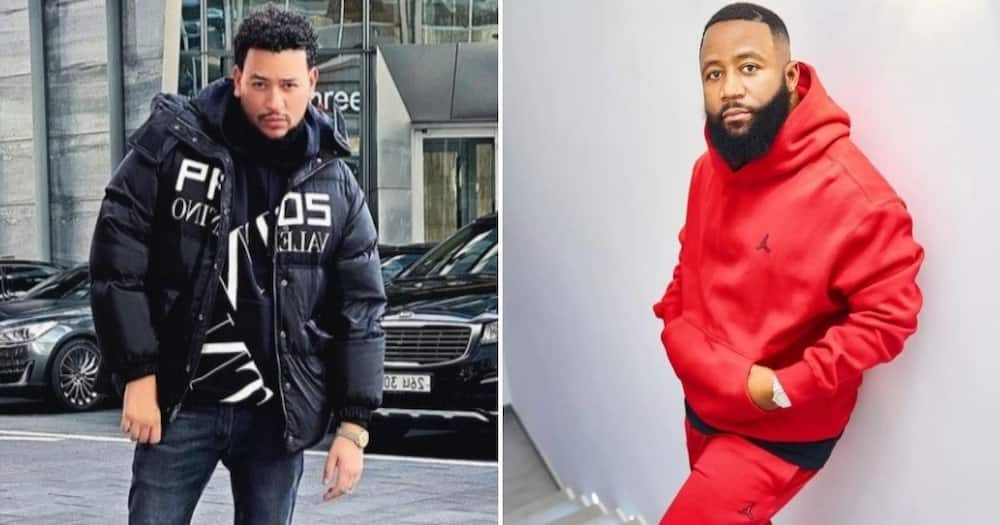 Caasper Nyovest and AKA were seen being friendly at a celebrity soccer match