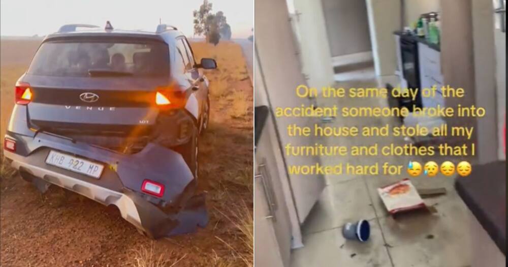 A TikTokker made a video to show her car accident and apartnment burglary