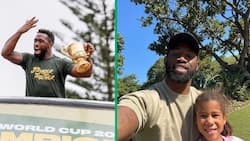 Siya Kolisi’s dancing embarrasses daughter at the Alps in viral video, netizens in stitches