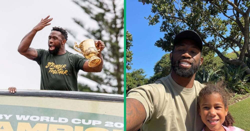 Siya Kolisi danced and his moves embarrassed his daughter such that she walked away